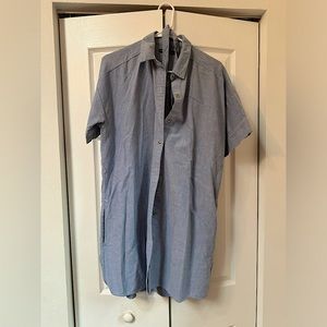 Abercrombie and Fitch button down denim colored dress with tie
